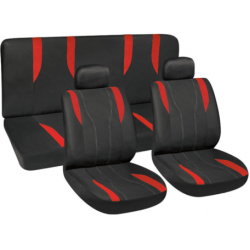 Užvalkalai sėdynėms (juodi/raudoni)