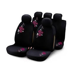 Užvalkalai sėdynėms (su rožinėm gėlėm)